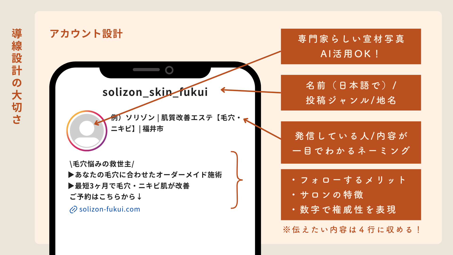 インスタのビジネスアカウント開設におけるプロフィール設計のポイント(名前・発信内容・自己紹介の作り方)